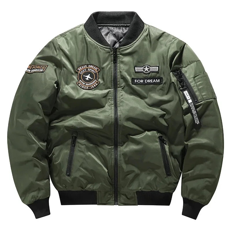 Men's Trendy MA-1 Jacket: Embroidered Casual Flight Style