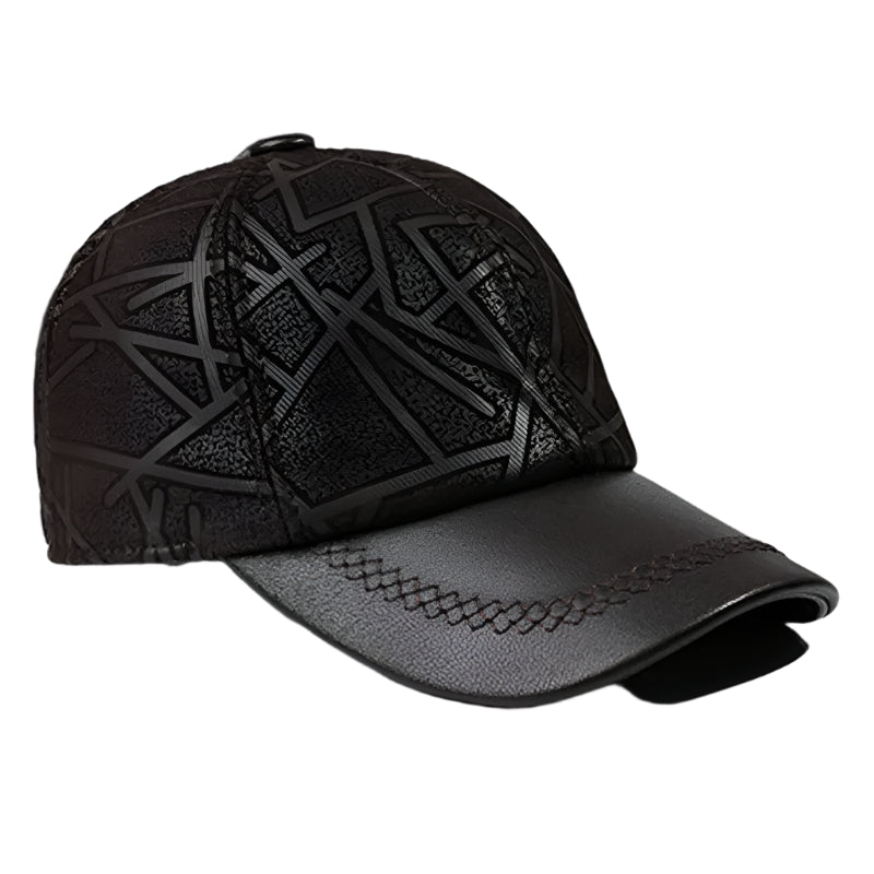 Genuine Leather Sheepskin Baseball Cap for Men & Women – Adjustable Fit