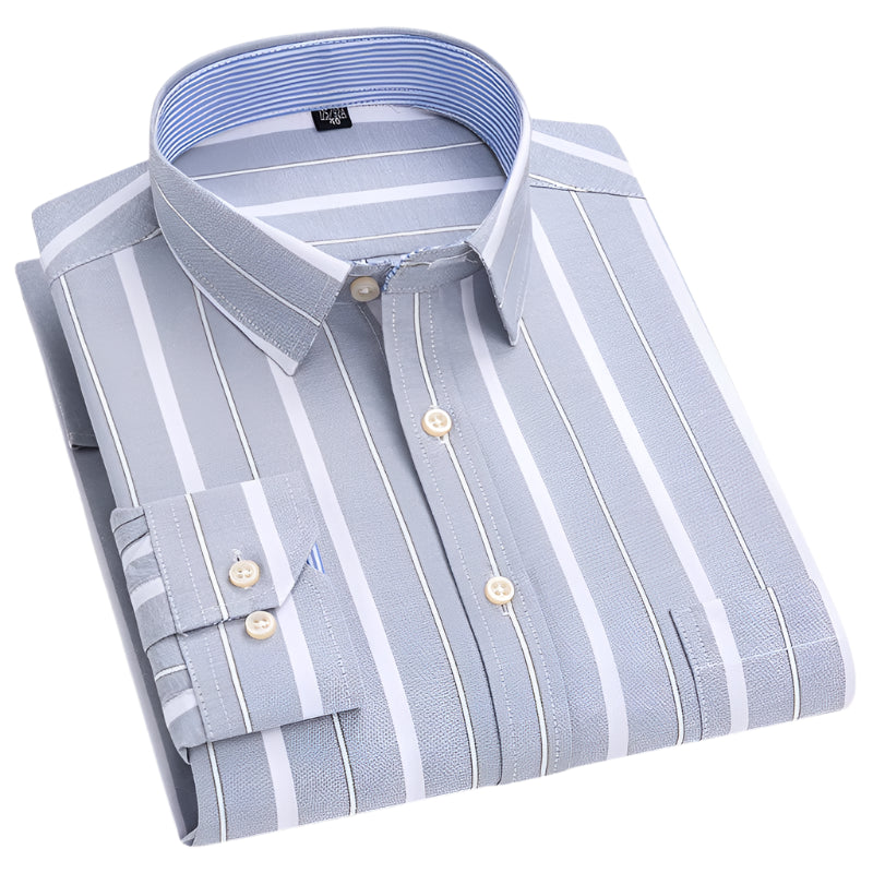 Men’s 100% Cotton Plaid Oxford Shirt – Smart Casual Plus Size 7XL