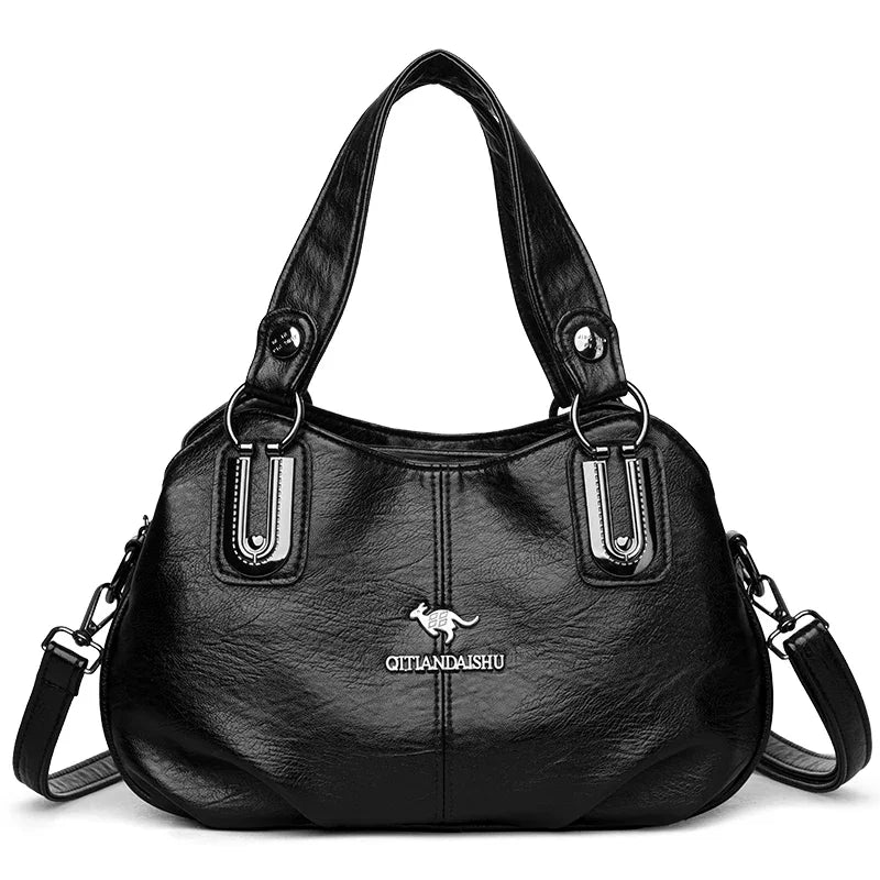 Luxury 3-Layer Handbag - Soft PU Leather Shoulder & Crossbody Bag