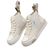 Women’s High Top Canvas Sneakers | Autumn Platform White Shoes