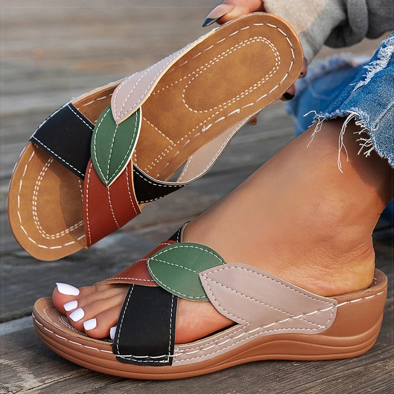 Comfortable Wedge Heel Sandals - Summer Women's Heeled Slippers
