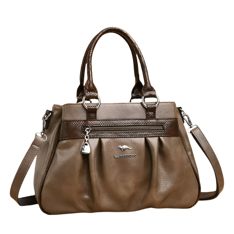 Large Capacity PU Leather Tote – Casual Shoulder Handbag for Women