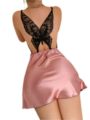 Women's Sexy Imitation Silk Sleeping Dress: Solid Color Slip