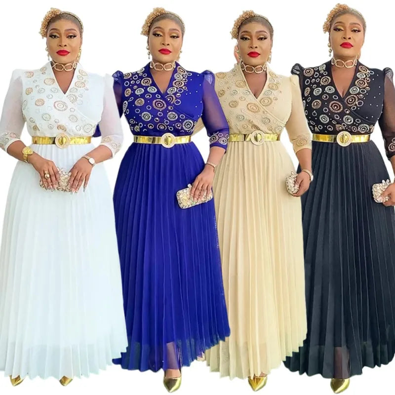 African Sequin Evening Party Dress: New Fashion Plus Size