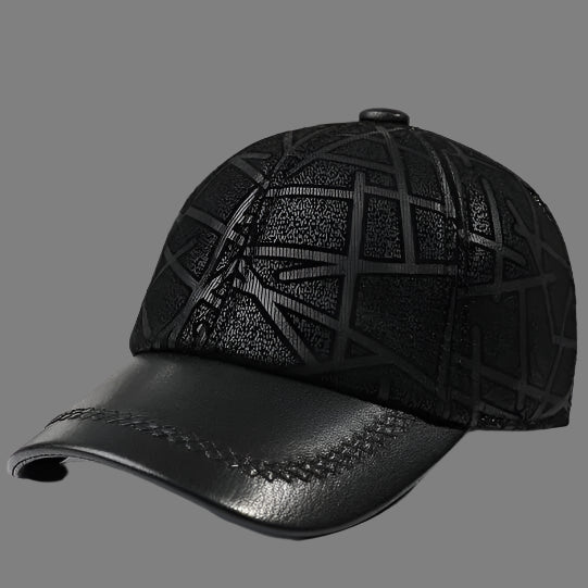 Genuine Leather Sheepskin Baseball Cap for Men & Women – Adjustable Fit