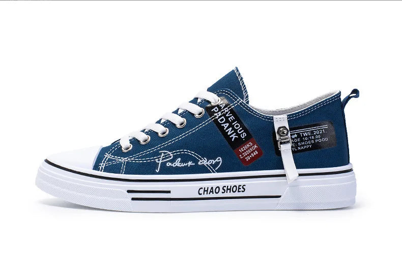 Men's Summer Canvas Sneakers: Low-Top, Breathable, Trendy Sneakers