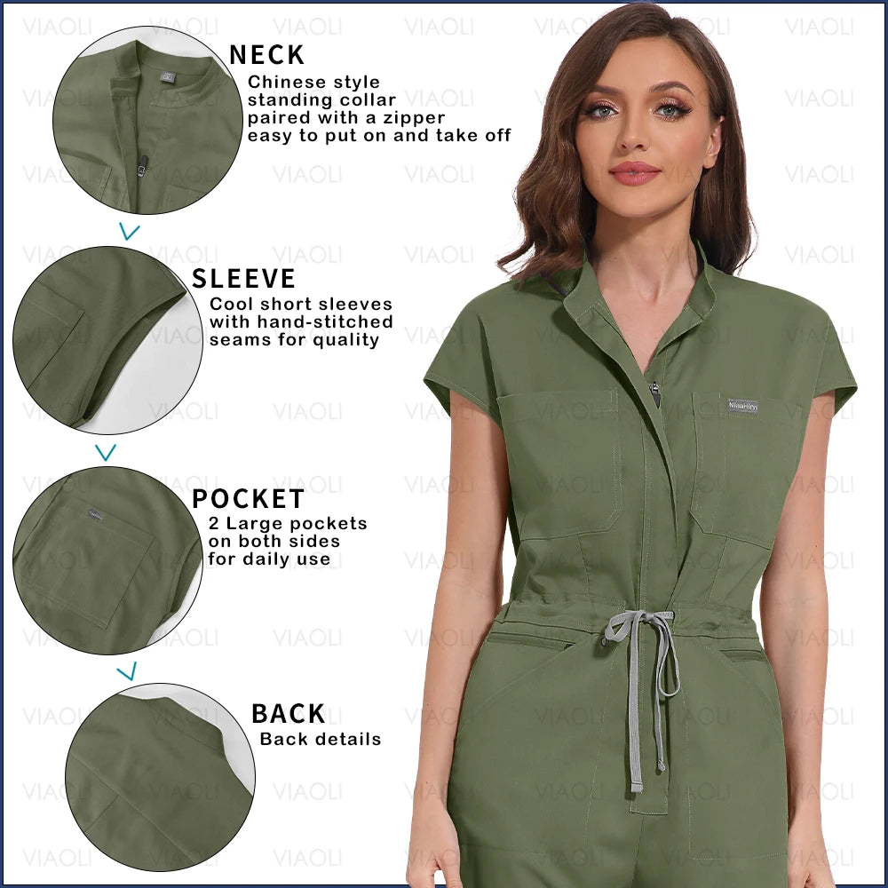 Unisex Medical Jumpsuit Uniform - Scrubs Overalls for Clinic & Spa