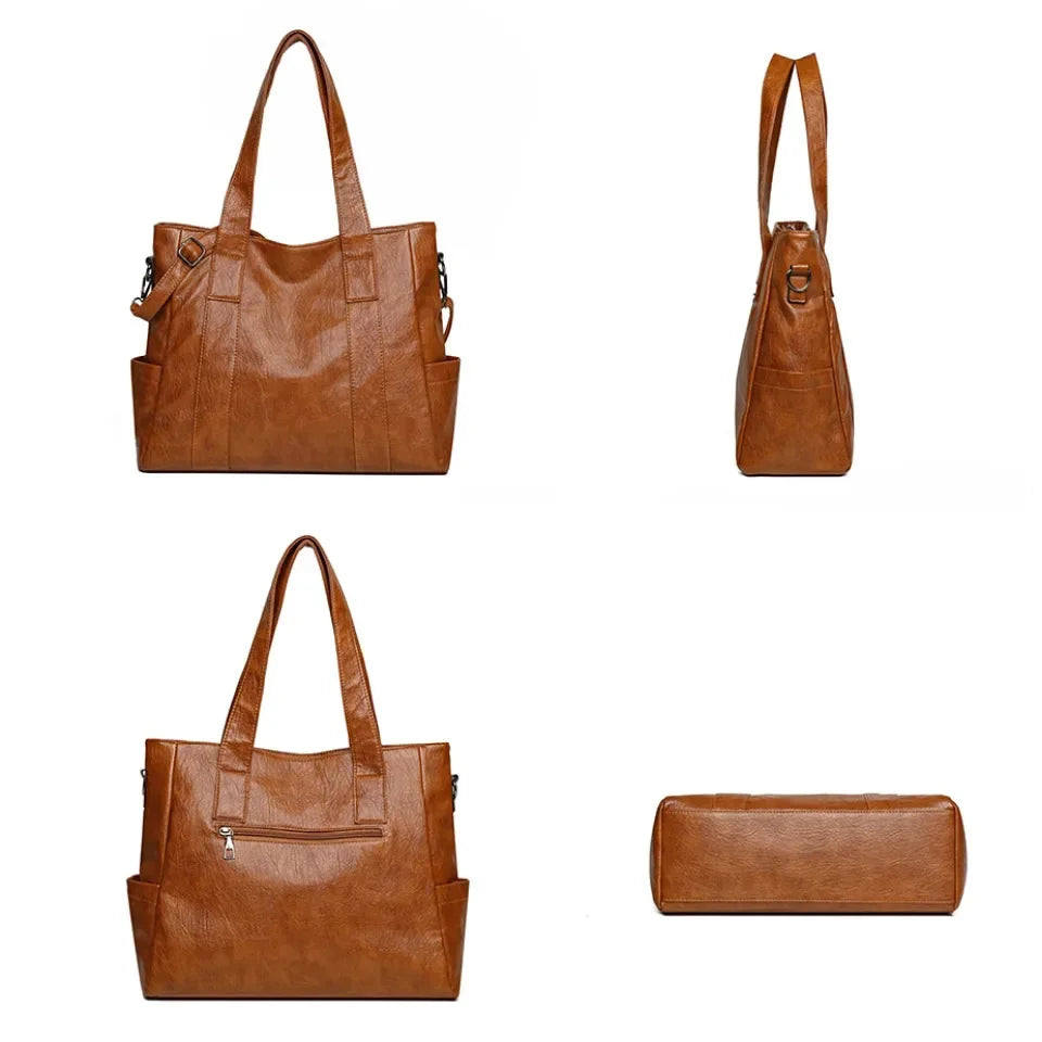 3-Piece Women's PU Leather Shoulder Crossbody Handbags Set