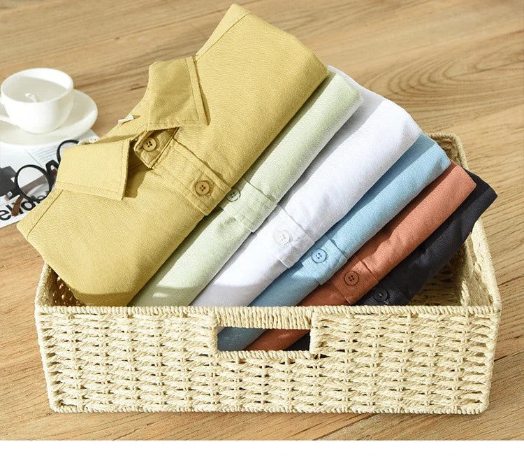 Men’s 100% Cotton Short Sleeve Shirt – Summer Lightweight Office Top