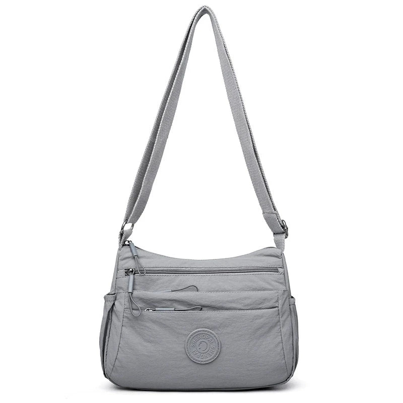 Women's Multi-Layer Crossbody Bag: Solid Color Multi-Pocket Versatile