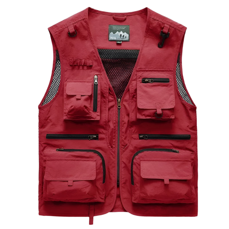 Men’s Tactical Multi-Pocket Mesh Vest – Breathable, Sleeveless, Travel-Ready
