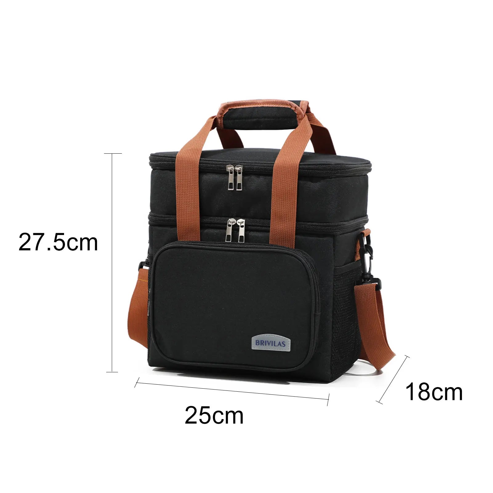 Insulated Waterproof Thickened Double Layer Lunch Bag with Multiple Pockets