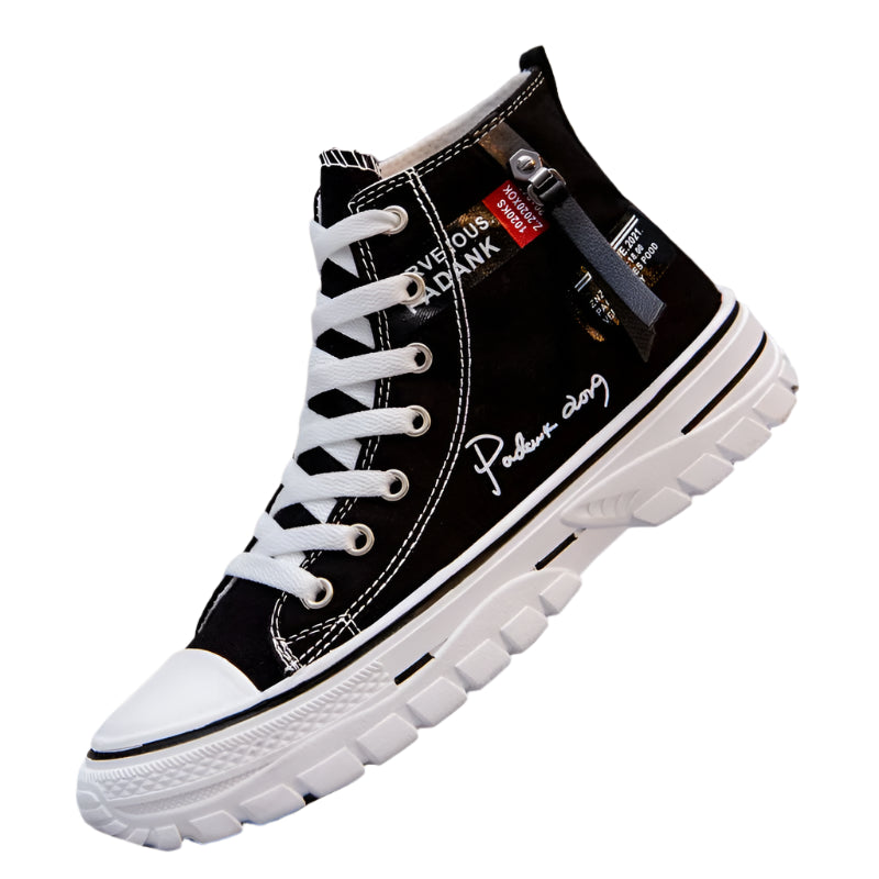Men's Vulcanized Canvas Shoes: High-Top, Breathable, Platform Sneakers