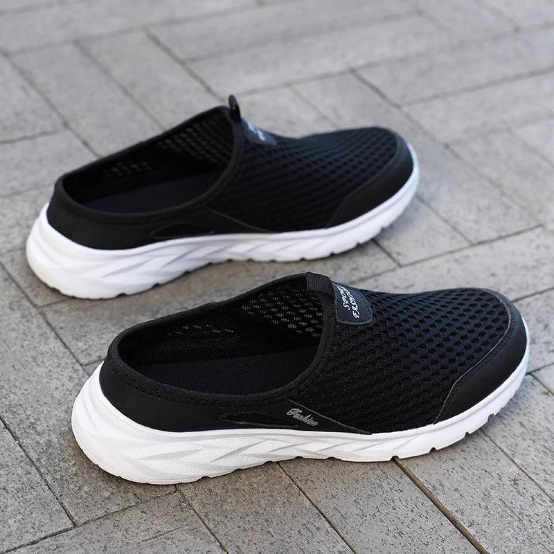 Breathable Mesh Men’s Summer Half Slippers | Lightweight Walking Shoes