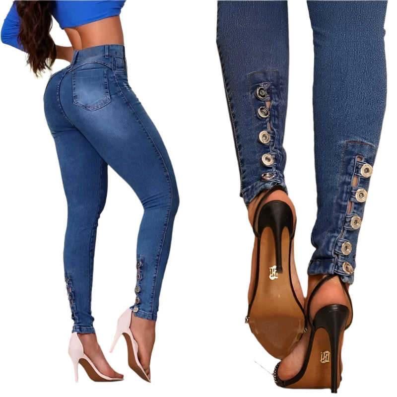 Spring Fashion High Waist Skinny Jeans - Women's Slim Stretch Denim