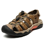 Men’s Soft Genuine Leather Roman Sandals – Outdoor Summer Shoes