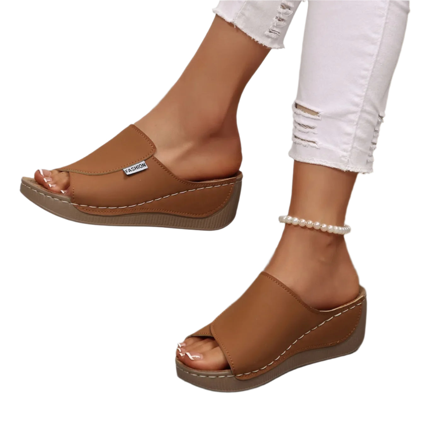 Women's Summer Wedge Slippers - Open Toe Breathable Buckle Sandals