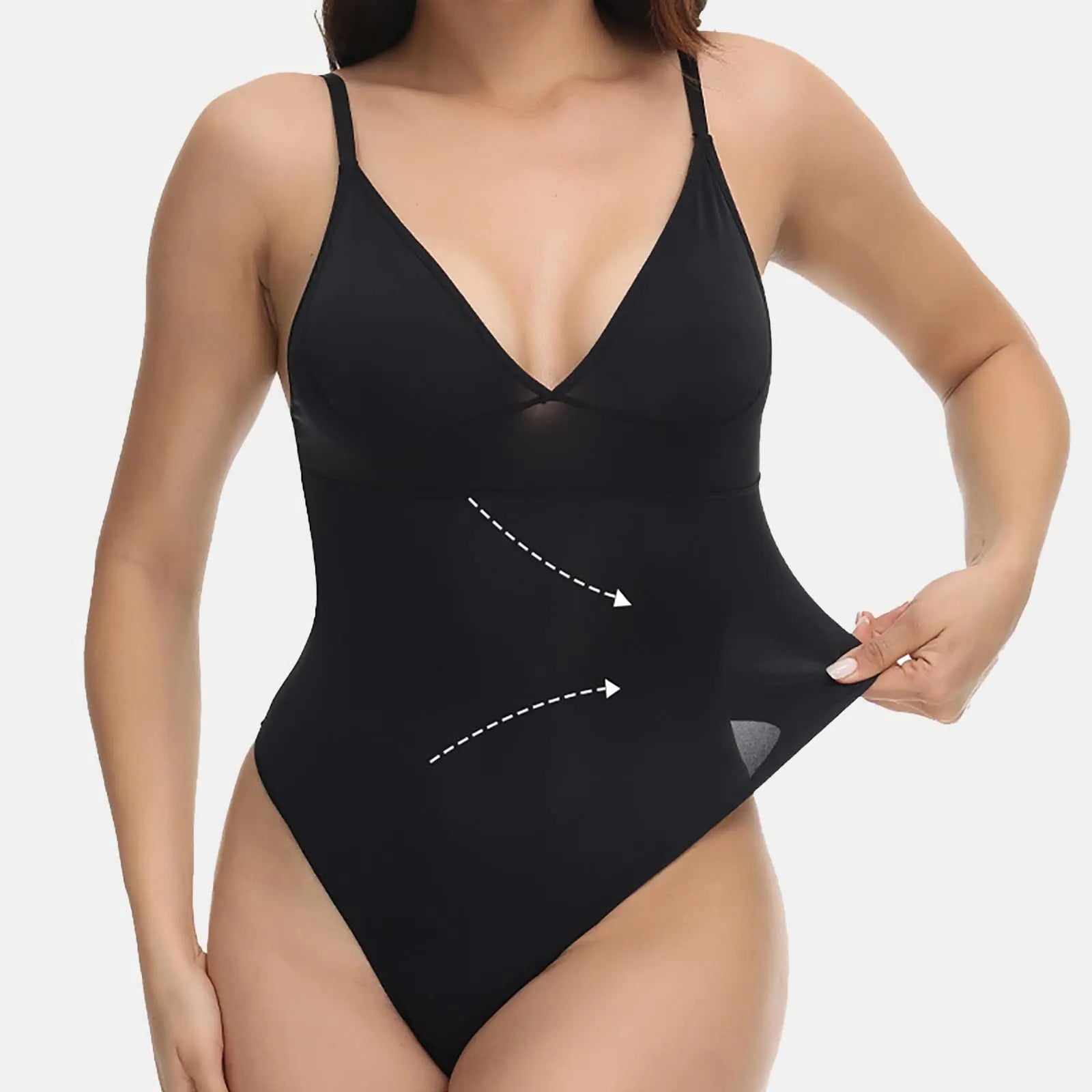Women's Tummy Control Bodysuit: Seamless Thong Body Shaper