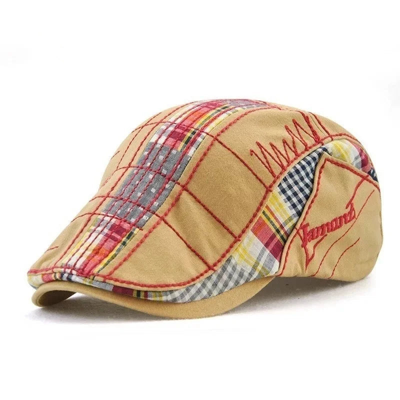 Soft Cotton Patchwork Beret - Comfortable Unisex Leisure Hat