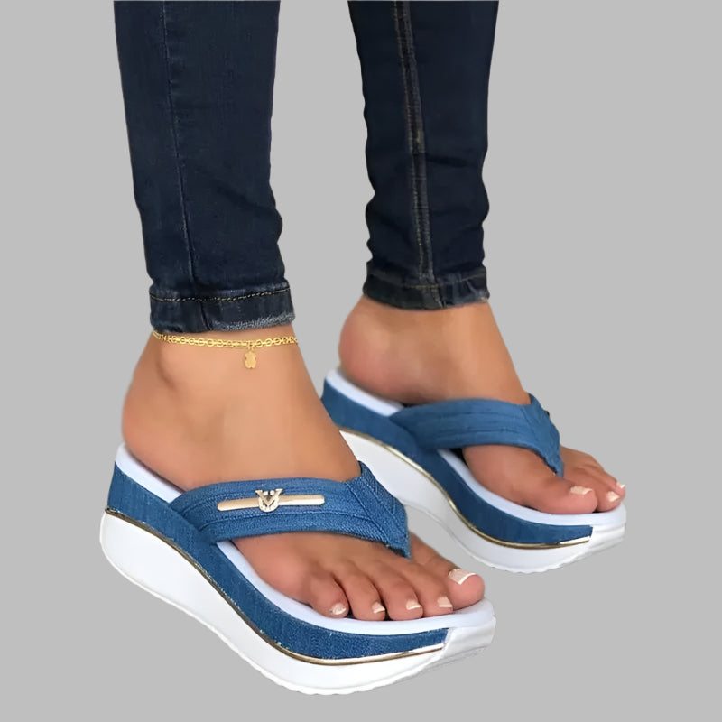 Women's Summer Platform Wedge Sandals - Casual Outdoor Flip Flops