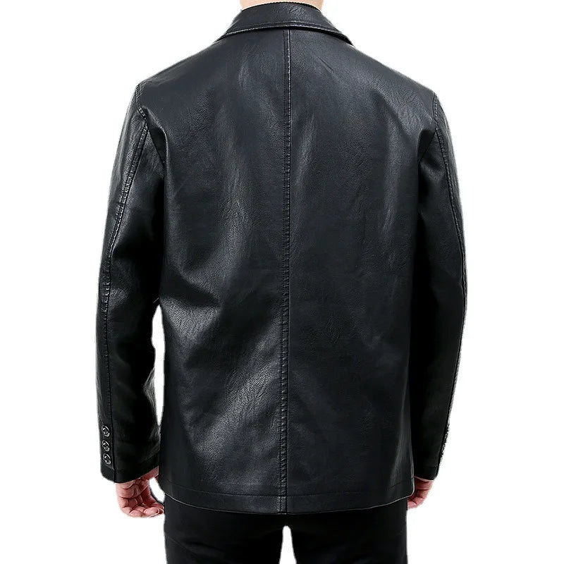 Men's Vintage Leather Biker Coat: Trendy, Soft, High-Quality Jacket