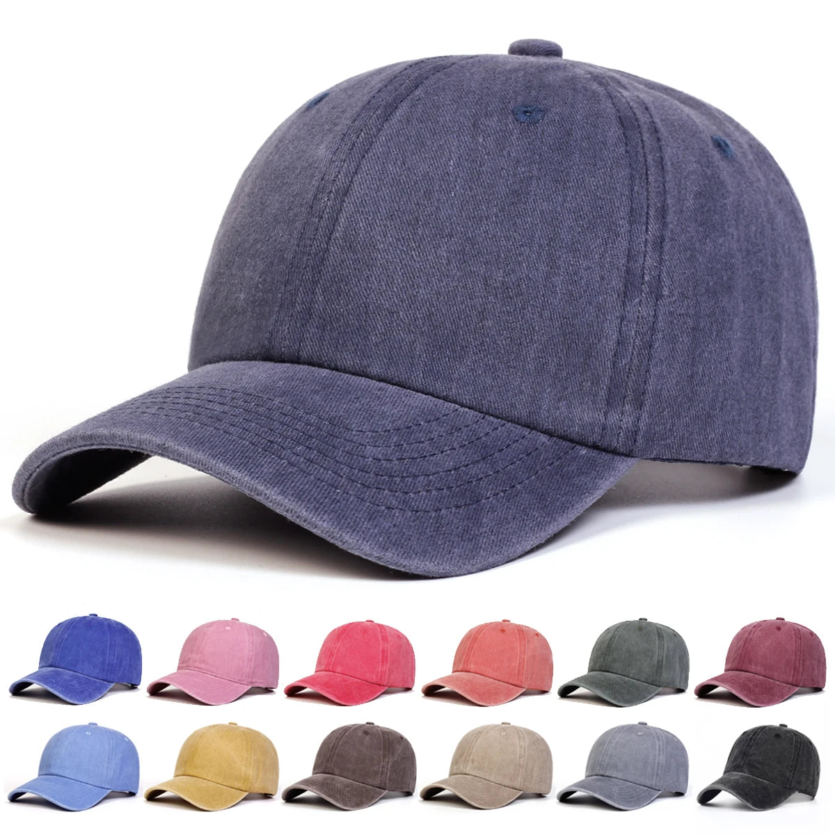 Light Wash Unisex Baseball Cap - Adjustable Casual Sun Hat