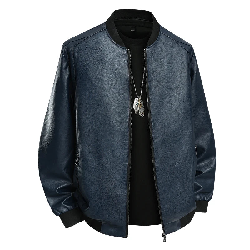 M-8XL Punk Style Men's PU Leather Jacket