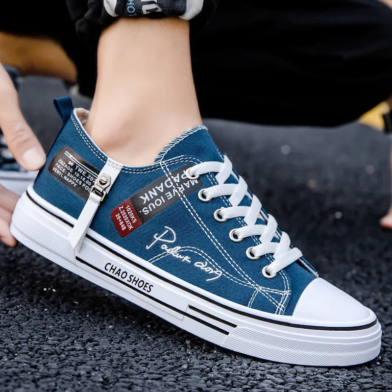 Men's Summer Canvas Sneakers: Low-Top, Breathable, Trendy Sneakers