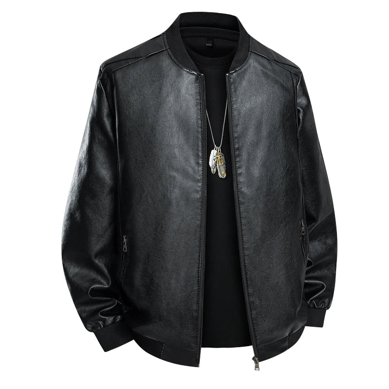 M-8XL Punk Style Men's PU Leather Jacket