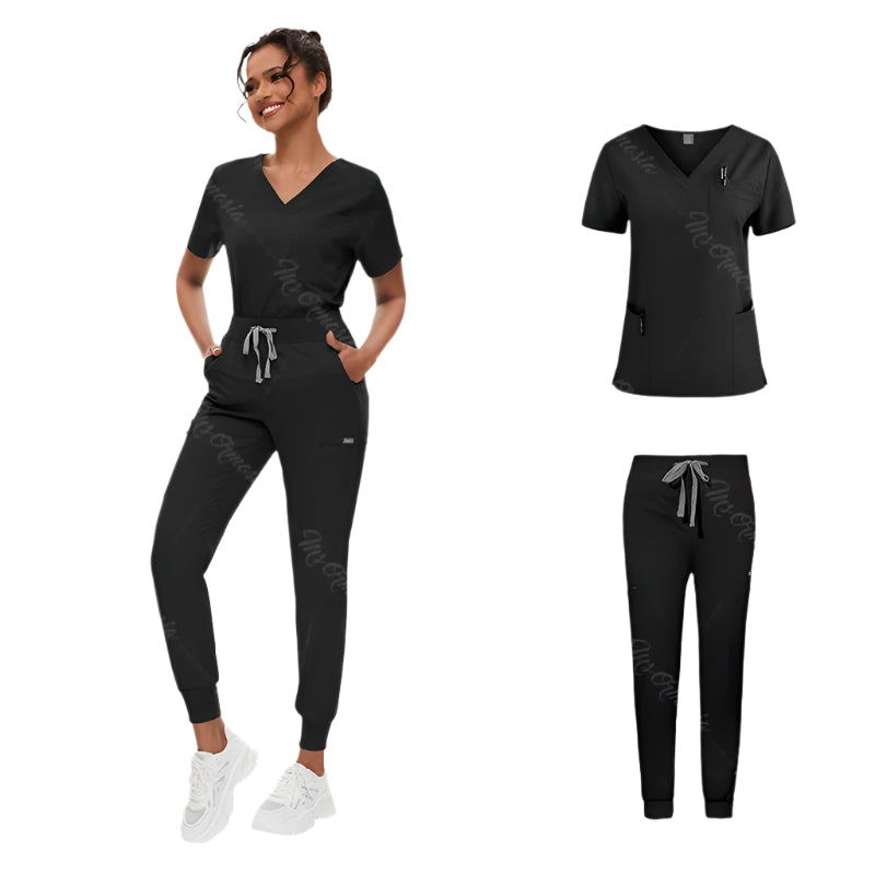 Sparkling Anti Wrinkle Washable Soft Fabric Workwear Jogger Scrubs