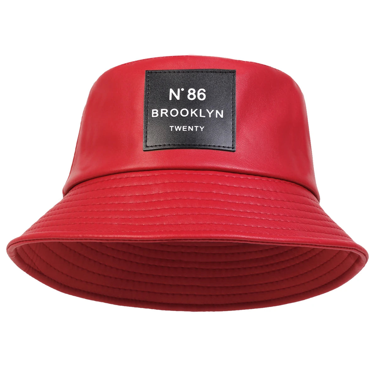 Brooklyn Style Faux Leather Panama Bucket Hat - Unisex Sun Hat