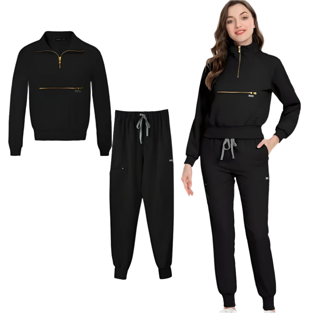 Stylish & Comfortable: Long Sleeve Fashion Medical Scrub Set for All-Day Comfort
