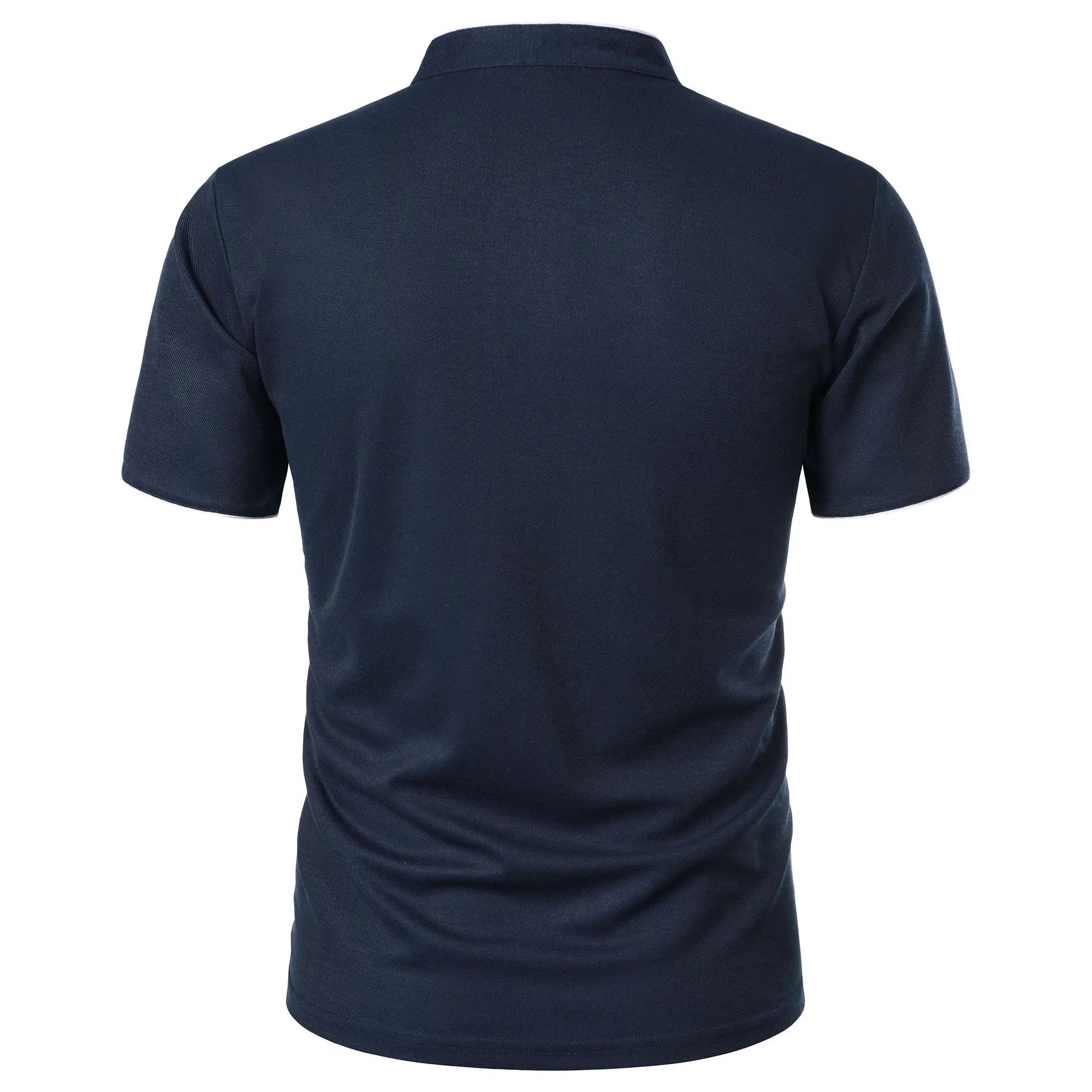 Men’s Solid Color Stand Collar T-Shirt – Slim Fit Lightweight Tee