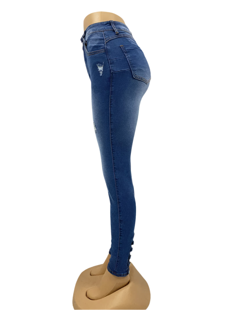 Spring Fashion High Waist Skinny Jeans - Women's Slim Stretch Denim