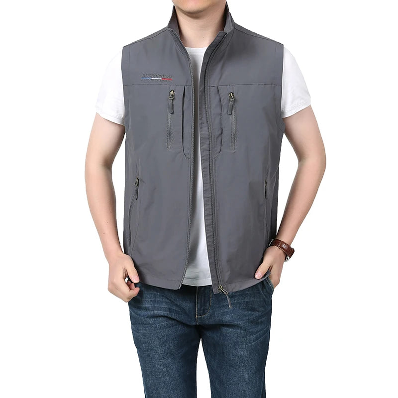Men’s Multi-Pocket Fishing Vest – Breathable, Sleeveless, Outdoor Gear