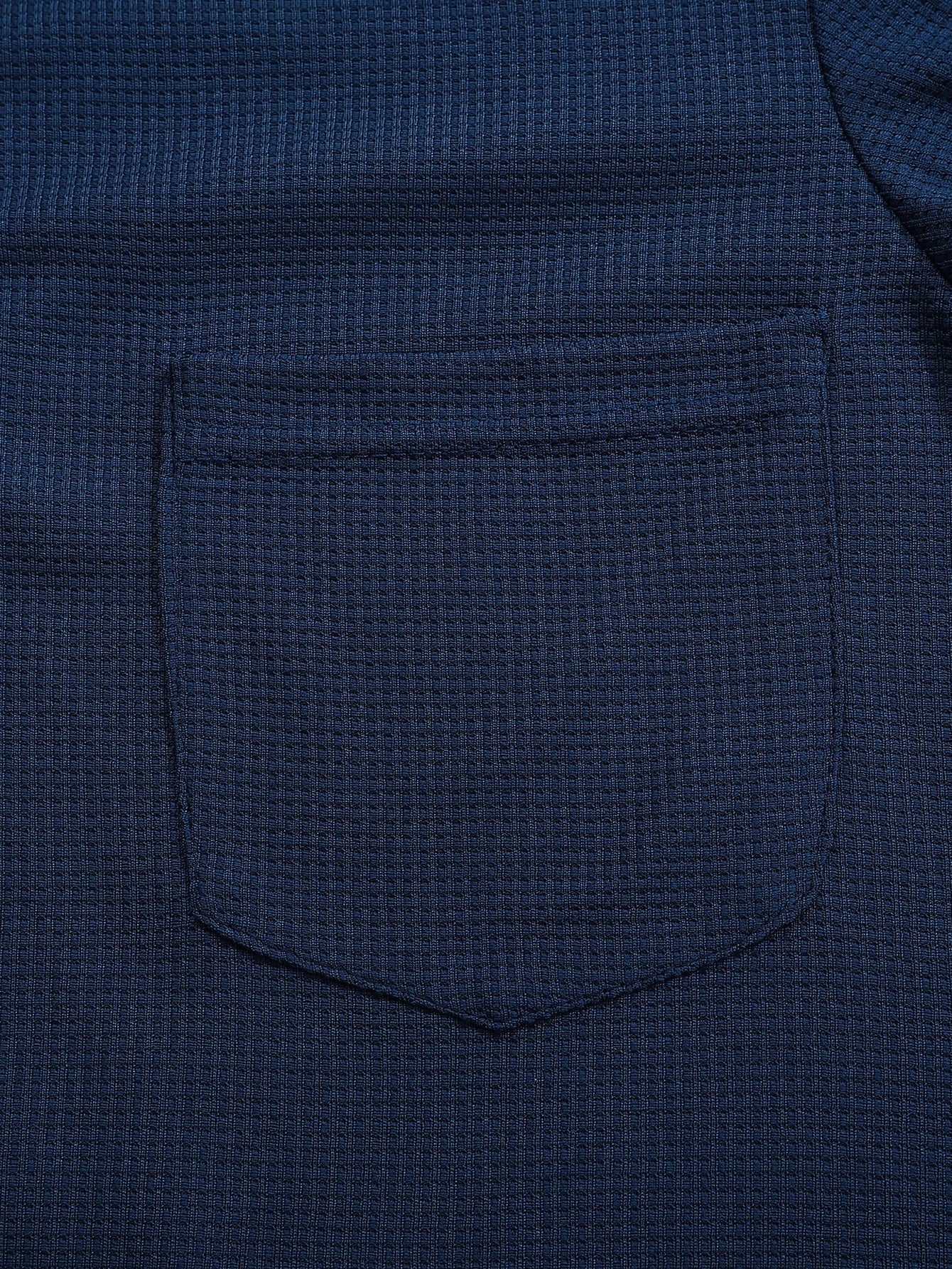 Men's New Henley Collar Shirt: Fake Two-Piece Waffle T-Shirt