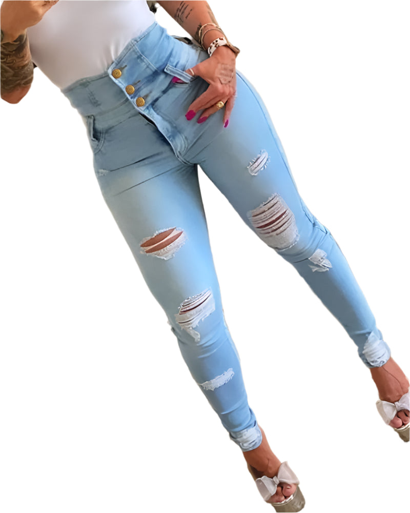 High Waist Casual Pencil Jeans for Women – Spring Denim Bodycon Fit