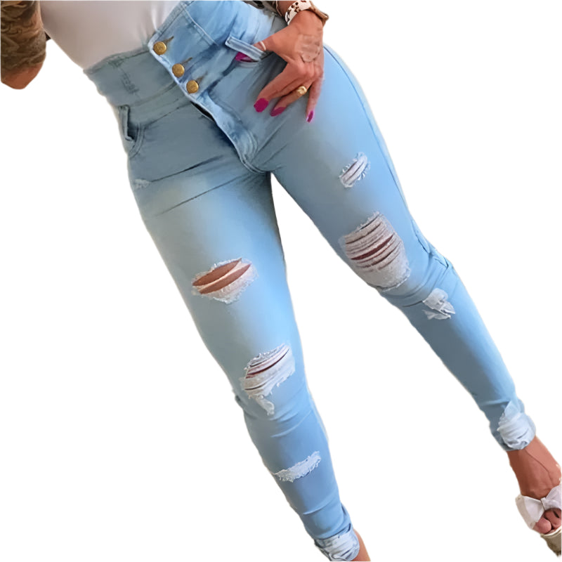 High Waist Casual Pencil Jeans for Women – Spring Denim Bodycon Fit