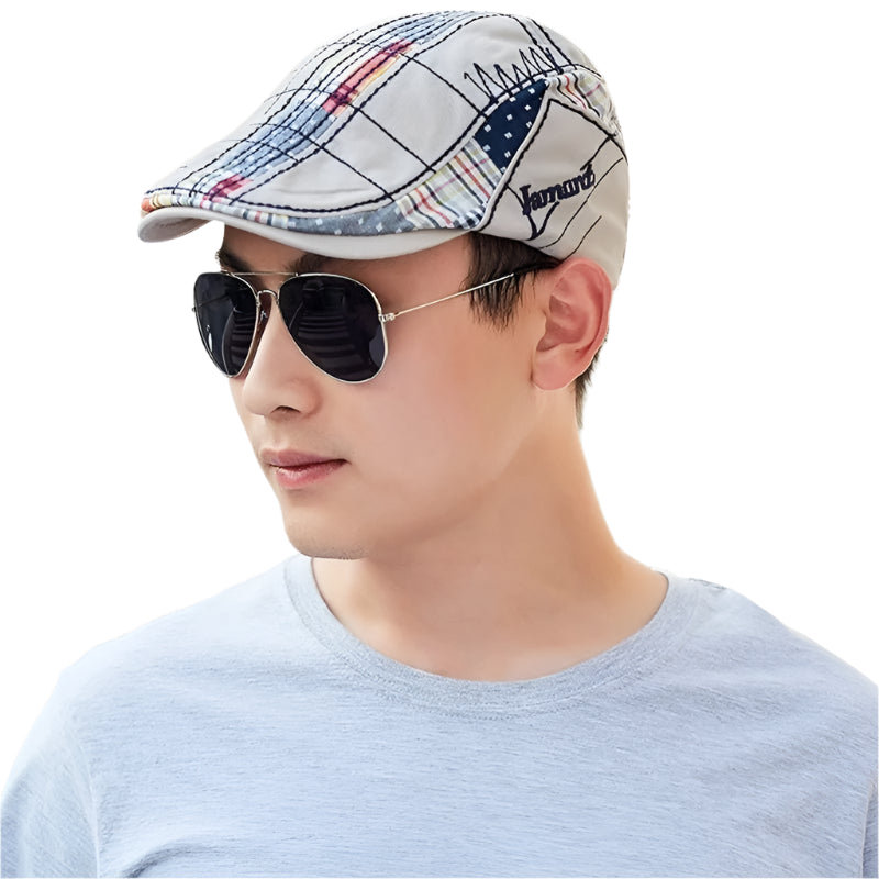 Soft Cotton Patchwork Beret - Comfortable Unisex Leisure Hat