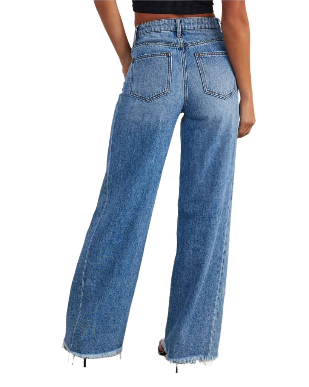 Women’s Straight Floor-Length High Waist Spliced Jeans
