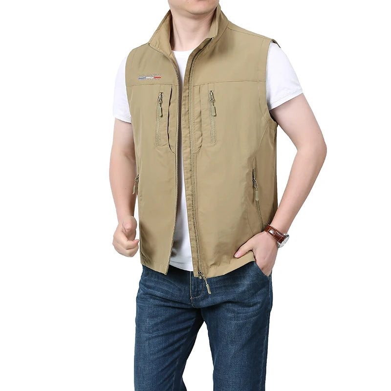 Men’s Multi-Pocket Fishing Vest – Breathable, Sleeveless, Outdoor Gear