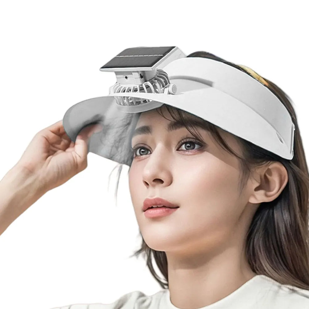 Cooling Fan Sun Visor Hat - 3 Temp Settings, UV Protection for Summer