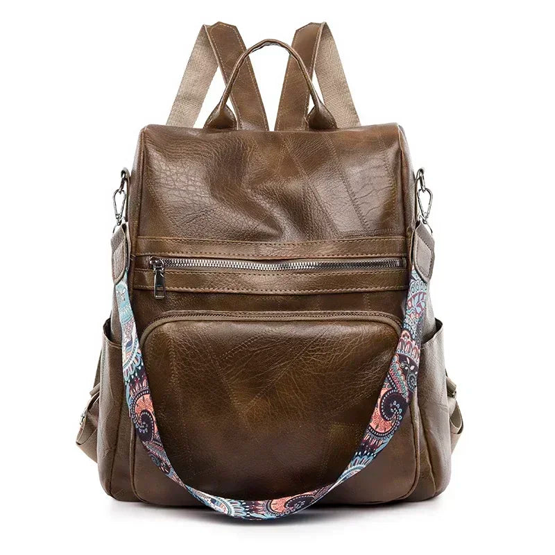 Vintage Leather Women’s Backpack – Fashionable Daily Commute & Travel Daypack