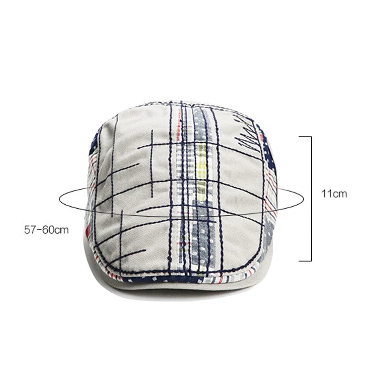 Soft Cotton Patchwork Beret - Comfortable Unisex Leisure Hat