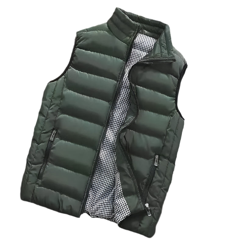 Men's High-End Cotton Vest Jacket – Thick Sleeveless Winter Waistcoat