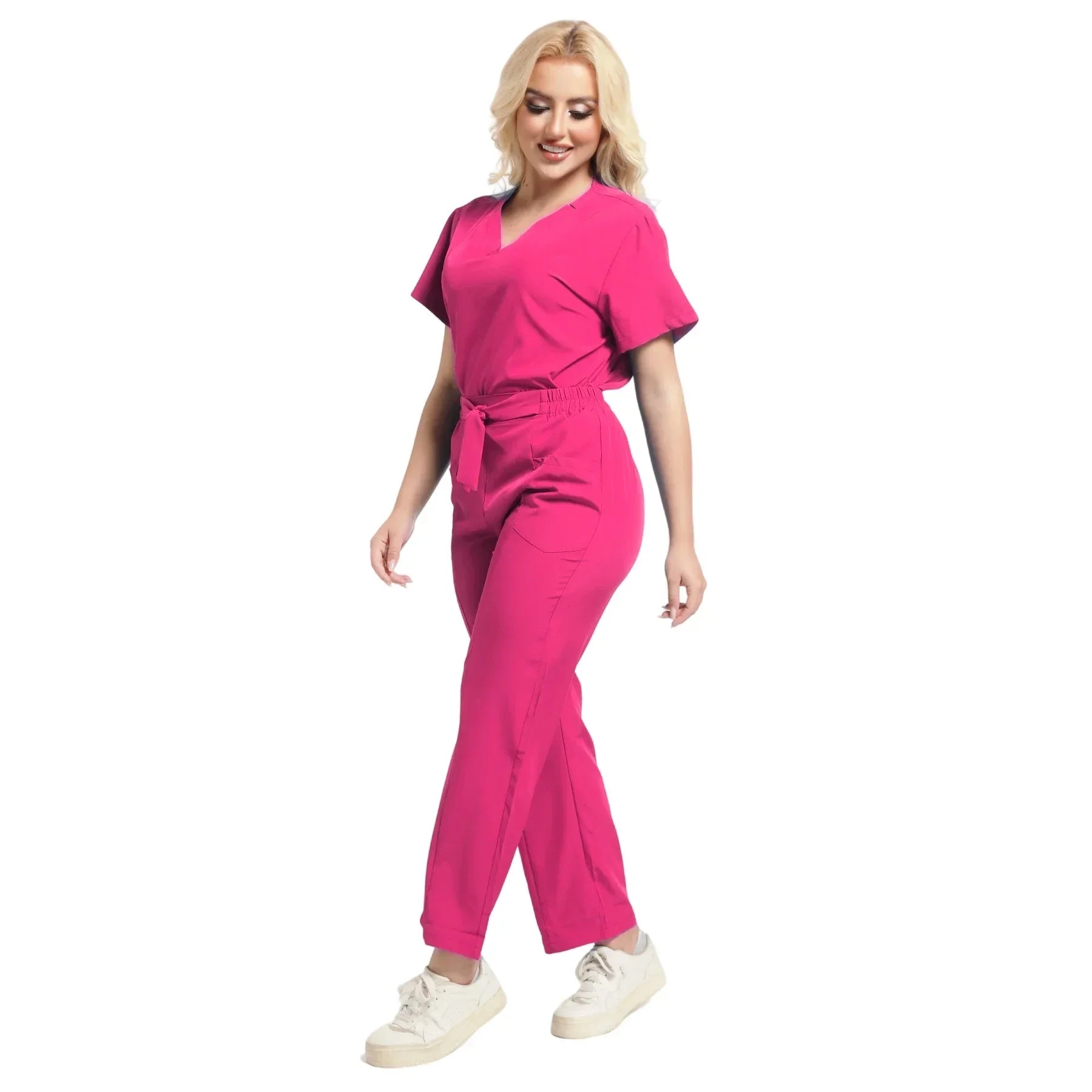 Plus Size Women's New Medical Scrubs Set - Pet Nurse & Salon Uniforms