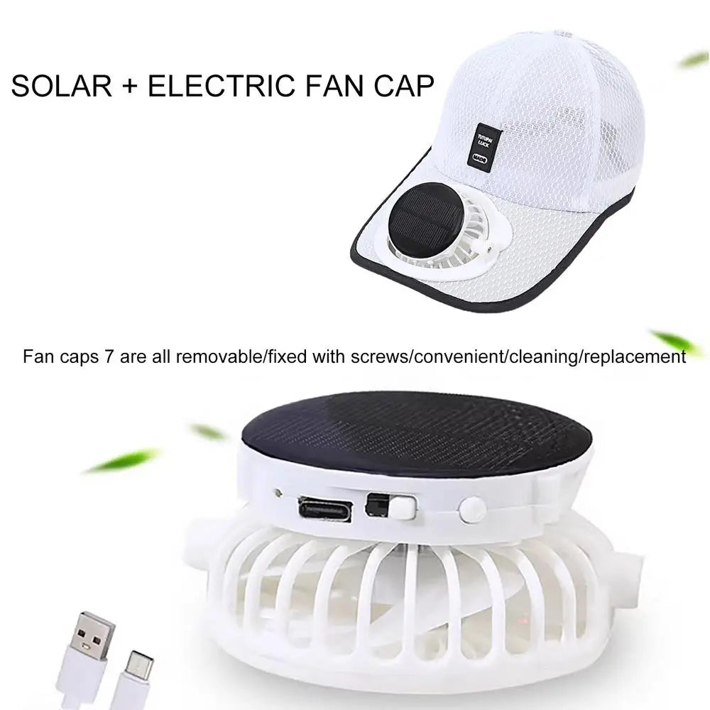 Solar Fan Hat - Unisex Breathable Mesh Sun Protection for Summer