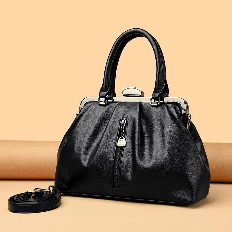 Women's Casual Tote Bag: Designer PU Leather Shoulder Crossbody