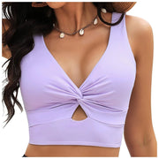 Women's 2025 Plus Size Tankini - Knot Cut Out Cropped Swimsuit